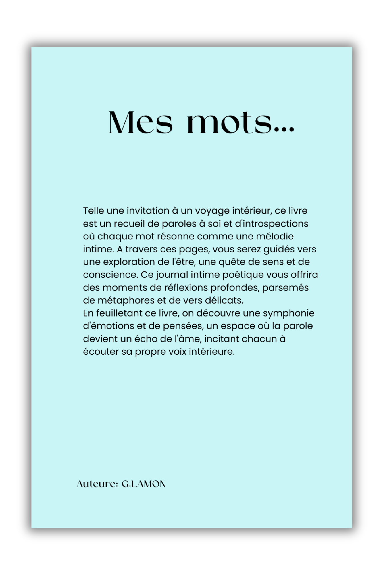 "Mes mots..."